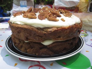 Layered Apple Spice Cake with Cream Cheese Frosting & Walnuts